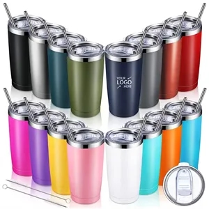 20oz Insulated Stainless Steel Tumbler with Straw 304 Steel