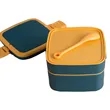2 Layers Plastic Bento Lunch Box With Handle | https://www.bestnamebadges.com