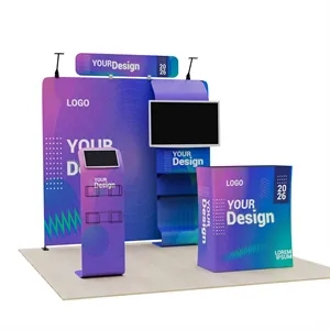Custom Trade Show Display with Shelving, Tablet & Holder