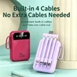 10000mAh Portable Power Bank 4 Cables with Flashlight | https://www.bestnamebadges.com