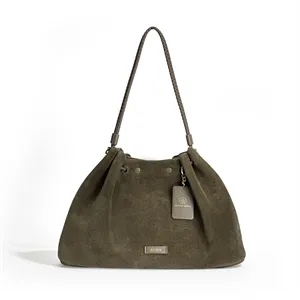 Custom Suede Drawstring Crossbody Shoulder Bag