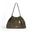Custom Suede Drawstring Crossbody Shoulder Bag | https://www.bestnamebadges.com