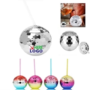 20 Oz. Disco Ball Cup with Lid and Straw