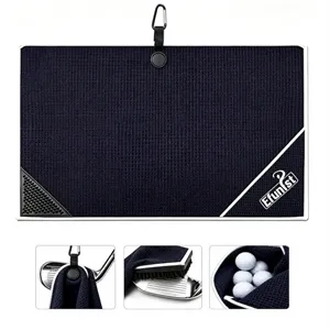 Magnetic Golf Towel with Cleaning Pocket & Brush