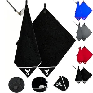 Magnetic Waffle Weave Golf Towel For Ball & Club Cleaning