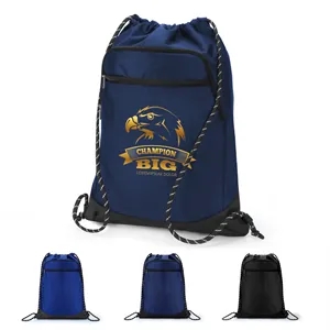 Water-Resistant Nylon Drawstring Backpack