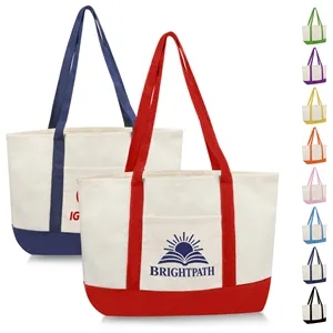 Reusable Canvas Shopping Tote Bag W/ Front Pocket