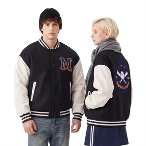 Unisex Custom Wool & Leather Varsity Jacket/Chenille Patch
