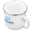 16oz. Speckled Enamel Mug with Stainless Steel Rim | https://www.bestnamebadges.com