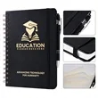 Custom PU Leather Spiral Notebook With Pen | https://www.bestnamebadges.com