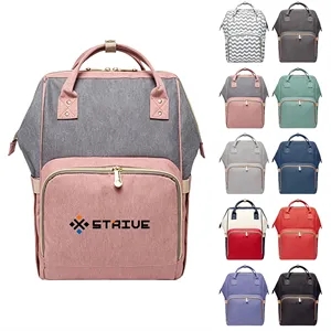 Large Capacity Baby Diaper Backpack W/ Insulated Pocket