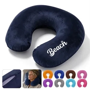 U Shape Inflatable Travel Neck Pillow W/ Washable Cover