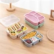 Wheat Straw 4 Compartment Food Bento Box | https://www.bestnamebadges.com