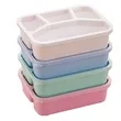 Wheat Straw 4 Compartment Food Bento Box | https://www.bestnamebadges.com