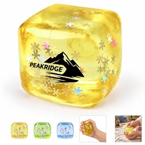 2.2" Snowflake Ice Cube Squishy Fidget Toy Stress Relief