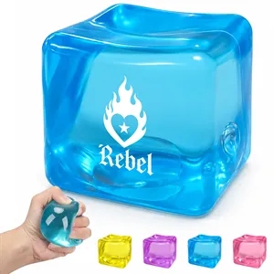 2" Ice Cube TPR Fidget Squishy Toy Squeeze Ball