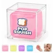 2" Squishy Ice Cube Fidget Toy W/ Clear Acrylic Box | https://www.bestnamebadges.com