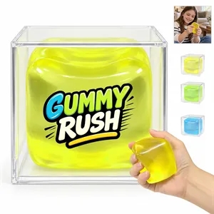 2.2" Ice Cube Sensory Squishy Toys W/ Clear Acrylic Box