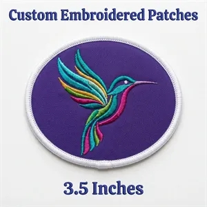 3.5 inches 100% Custom Embroidered Patches - Peel & Stick