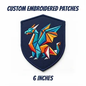 6 inches 100% Custom Embroidered Patches - Peel & Stick