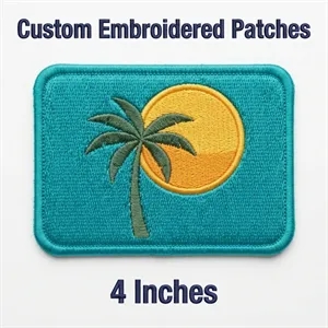 4 inches 100% Custom Embroidered Patches - Peel & Stick