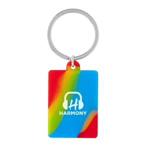 Eco Silicone Swirl Keychains - Rectangle