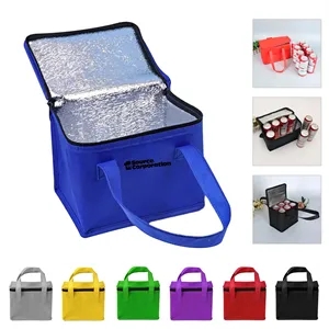6 Can Non Woven Insulated Cooler Lunch Bag W/ Zipper