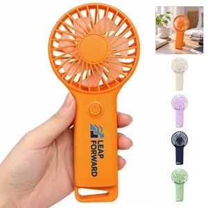 USB Rechargeable Quiet Handheld Fan W/ Portable Hook