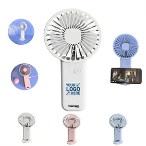 USB Rechargeable Handheld Mini Fan with Phone Holder