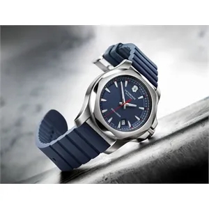 Blue Dial Genuine Rubber Strap Timepiece