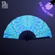 Clack Fan 13", Funky Pattern, Glows Near Blacklight (No LED) | https://www.bestnamebadges.com