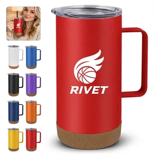 16oz Insulated Stainless Steel Travel Mug W/ Cork Bottom