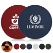 4" Round Hard PU Leather Coaster For Drinks | https://www.bestnamebadges.com