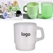 Milky Glass Coffee Mug with Handle | https://www.bestnamebadges.com