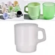 Milky Glass Coffee Mug with Handle | https://www.bestnamebadges.com