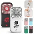 Portable Foldable Handheld Fan Power Bank W/ Lanyard | https://www.bestnamebadges.com