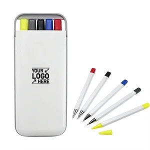 Multi Functional 5-in-1 Ballpoint Pen Gift Set