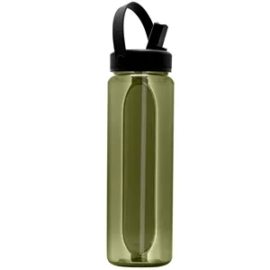 Garyline® Boss Embossed RPET Bottle with Flip-Straw, Swiv...