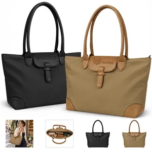 Oxford Women's Work Tote Bag W/ Flap Closure