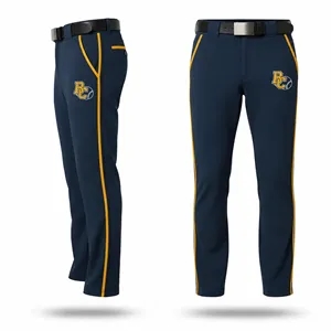 South Korea Silk Baseball Pants with Piping Contrast Pocket