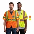 Hi Viz Class 3 Reflective Tape Mesh Safety Zip Pocket Vest | https://www.bestnamebadges.com