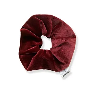 Velvet Scrunchie with Label and Embroidery