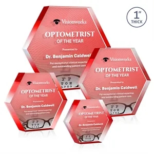 Markville Hexagon VividPrint™ Double Sided Award - Red