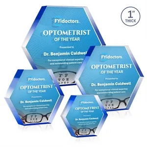Markville Hexagon VividPrint™ Double Sided Award - Blue