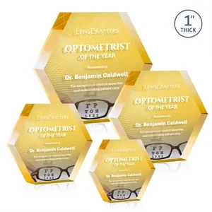 Markville Hexagon VividPrint™ Double Sided Award - Gold