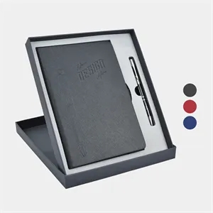 TiTUS® Magnetic PU Leather Notebook & Metal Pens Gift Set