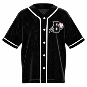 Athletic Mesh Full Button Baseball Jersey