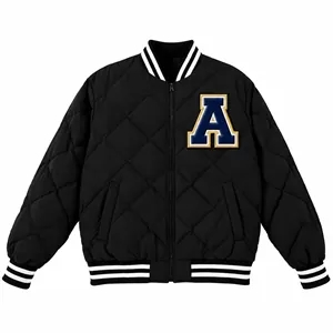 Unisex Down-Filled Lightweight Varsity Jacket/Chenille Patch