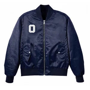 Padded Quilted MA-1 Style Nylon Bomber Jacket