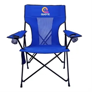 Heavy Duty Portable Folding Chair With Dual Cup Holders